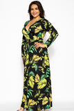 Palm printed curvy maxi dress-Primetime Looks