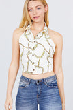 Halter Neck Printed Woven Top