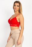 Embroidered Lace Bustier Crop Top