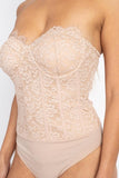 Alluring Lace Bodysuit in Nude