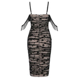 ARETHA Bodycon Star Mesh Party Dress