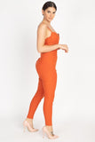 Primetime Looks-Bustier Jumpsuit in Orange