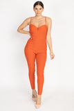 Primetime Looks-Bustier Jumpsuit in Orange