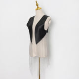 Chain Fringe Hem Vest