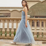 DIANA Ruched Tulle Maxi Dress