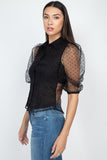 Dotted Mesh Blouse