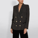 Primetime Looks-Double-breasted oversize glittered blazer