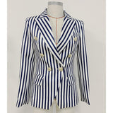 Double-breasted striped blazer