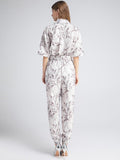 Primetime Looks-Floral Pockets Belted Slim Jumpsuit