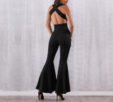 Primetime Looks-Nostalgia cross-back jumpsuit in black