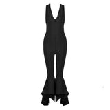 Primetime Looks-Nostalgia cross-back jumpsuit in black