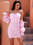 PATRICE Checkered Mini Dress