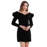 SANDY Classy Puffed Sleeve Mini Dress-Dresses-Primetime-Looks