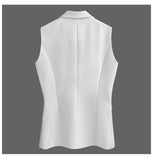 Primetime Looks-White lapel vest with sashes