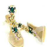 Gladiator high-heel embellished sandals