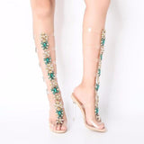 Gladiator high-heel embellished sandals