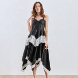 SHAI ruffled faux leather dress