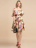 HARRIET Floral Print Ruffles Boho Dress