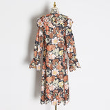 JOSEPHINE Flare Sleeve floral midi dress