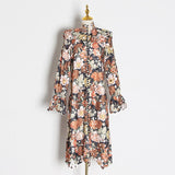 JOSEPHINE Flare Sleeve floral midi dress