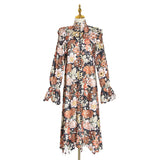 JOSEPHINE Flare Sleeve floral midi dress