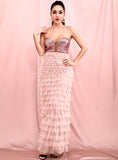 FRIDAY Sequined Tube Mesh Gown