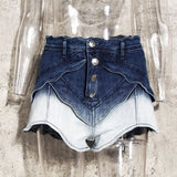 Sassy Gradient Washed Denim Shorts