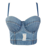 Crop Denim Bustier in different styles