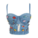 Crop Denim Bustier in different styles