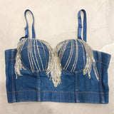 Crop Denim Bustier in different styles