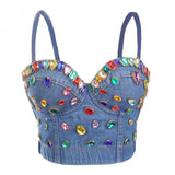 Crop Denim Bustier in different styles