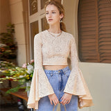 Flare Sleeve Lace Crop Top