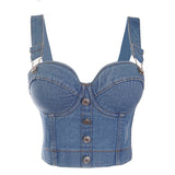 Crop Denim Bustier in different styles