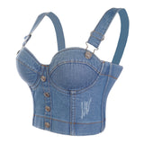 Crop Denim Bustier in different styles