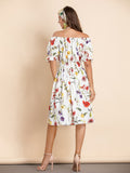 ILLONDRA Floral Print Flowy Midi Dress