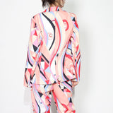 YES MA'AM Geometric Print Blazer and Pant Set in colors