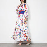 NINA Brush strokes Print Maxi Dress