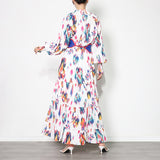 NINA Brush strokes Print Maxi Dress