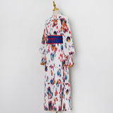 NINA Brush strokes Print Maxi Dress