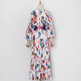 NINA Brush strokes Print Maxi Dress