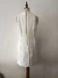 Mira cotton-blend blazer minid dress in white