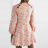 Toya cut-out floral mini dress in pink